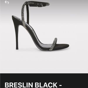 Black rhinestone Steve Madden stiletto sandal WITH BOX